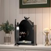 ChimeTide Vintage Bird Mantel Clock with Hidden Safe, Antique Black