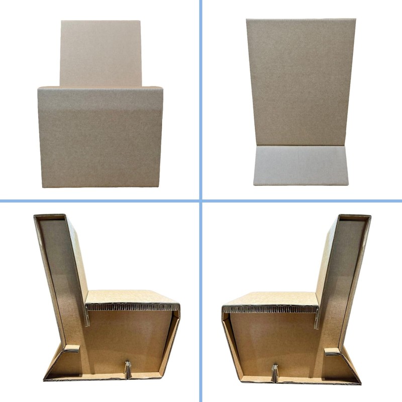 Mini Cardboard Chair - 11.8" Deep Seat, DIY Decoratable, Tool-Free