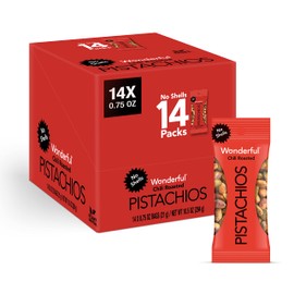 Wonderful Pistachios No Shells, Chili Roasted Nuts, 0.75 Ounce Bags (Pack of 14), Protein Snack, Gluten Free, On-the Go, Individually Wrapped Healthy Snack