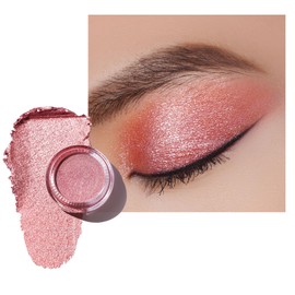 Oulac Glitter Eyeshadow Pink, Highly Pigmented Fine Texture, Waterproof and Long-Lasting, Metallic Shimmer Finish, Blendable and Wrinkle-Free Eye Makeup, Vegan, 06 g (18)