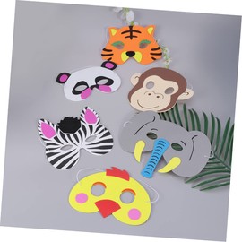 Gadpiparty 2sets Cartoon Animal Masks for Kids Dress-up (chick Tiger Monkey Panda Elephant Zebra) 6pcs*2