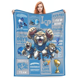 Football Blanket American Football Sport Team Throw Blanket Soft Flannel Plush Football Style Blanket Gift for Men Women Boys Kids Football Lovers Fan Gifts for Sofa Bed Couch Decor 50"X40"