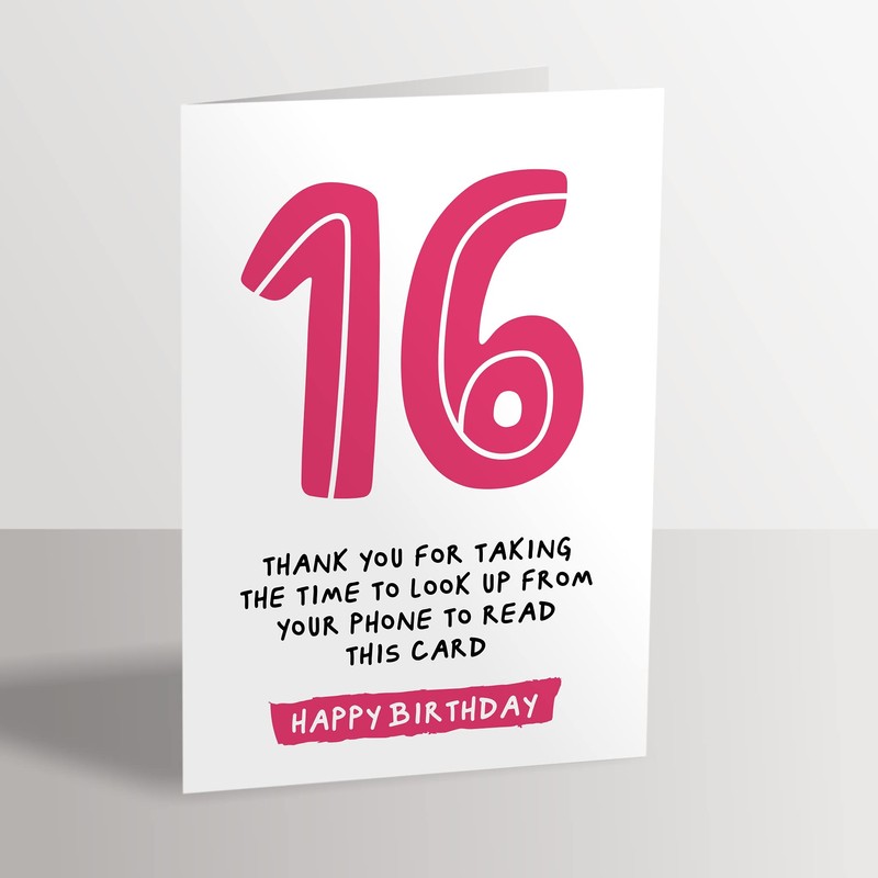 16th Birthday Card - Funny Joke for 16 Year Old