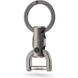 KeyUnity KM13 - Llavero giratorio con anillo en D, llavero giratorio de titanio