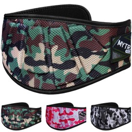 Mytra Fusion Ultra Sleek Camo Fitness Weight Lifting Belt for Heavy Lifting, Crossfit, Bodybuilding, green, l