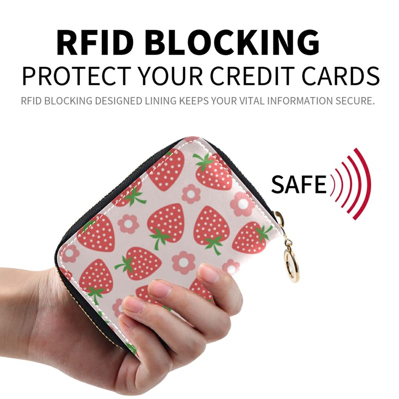 Credit Card Holder Wallet for Women RFID Blocking Zipper Card