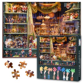 Puzzles for Adults 1000 Pieces Rothenburg Ob Der Tauber Germany Souvenir Shop Window Displaying Puzzle Bavarian Nutcracker Soldier Doll Puzzle Games for Adults Hard Challenging Jigsaw Puzzles