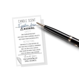 Candle Scent & Safety Sticker | 30 Pack | Sticker Size 2x3.5" inches | Adhere to Candle Jar or Package and Write in Scent