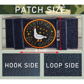 6 PCS Funny Goose Patches Meme Certified Silly Goose Embroidered Tactical Hook and Loop Badge Applique Patches for Hat,Armband,Jacket,Pants,Clothes,Uniforms,Pouch,Coat,Biker,Vest,Bag,Backpack