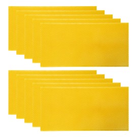 Beehive Wax Coated Foundation Sheet,8-1/2-Inch Deep Beeswax Foundation Sheets,10 Pcs Plastic Bee Hive Foundation Sheet,Beehive Foundation Sheet Fit Deep Frame for Beekeeping
