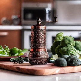 Generic Turkish Pepper Mill Grinder Refillable Spice 4.2"" Manual Crank Handle (Antique Copper), small
