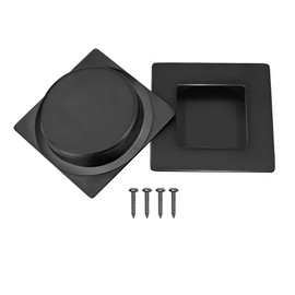 Malimali 2 Pack Recessed Sliding Door Handles, 70mm Square Flush Door Handles Hardware Stainless Steel Finger Pulls for Pocket Door Closet Door Kitchen Cupboard Door (Matte Black)