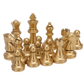 Chess Pieces Pcs PS Chessmen Chess Pieces with 1.93in King Figures Wearproof Gold and Silver Chess Pieces Chess Set for Adults Kids Toy