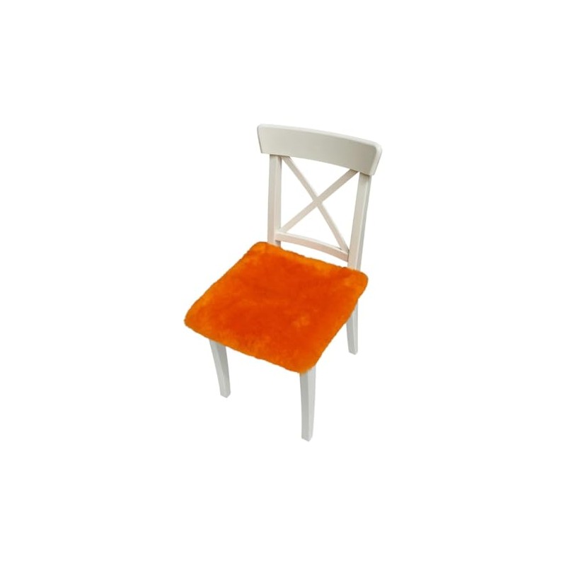 Hollert Lambskin Seat Cushion, 40 x 40 cm, Orange Chair
