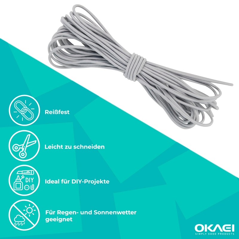 Okaei Rubber Cord 3 mm x 10 m – High-Quality