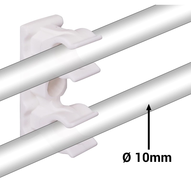 SKIR'CO Pack of 20 Double Pipe Clamps, Plastic Clamps for