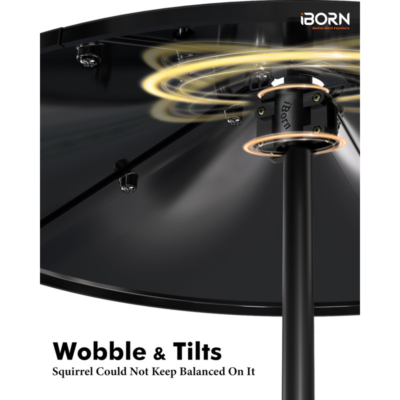 iBorn Squirrel Baffle for Bird Feeder Pole, 19.5” Oversized Squirrel