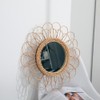 40cm Hanging Mirror Rattan Sunflower Circular Wall Mirror Decor Boho