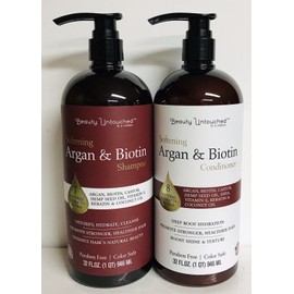 SJ Creations Beauty Untouched ~ Argan & Biotin Deep Hydrating Shampoo & Conditioner 32 fl oz