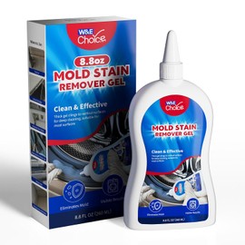 W&E Choice Stain Remover Gel Cleaner for Shower, Bathroom Tile Grout and Caulk - Heavy Duty Cleaner for Front Load Washing Machine Rubber Seal - No Scrubbing Gel Formula, 8.8 Fl Oz