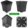 elfinrm Square Planter Nursery Pots 1.36 Gallon Pots for Plants,