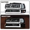 PIT66 LED DRL Headlight Assembly Lamps Compatible with 1999-2002 Chevy