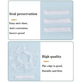 Eowppue Coperchio Ciotola in Plastica 100 Pezzi di Pellicola Alimentare, Coperchio della Ciotola da Cucina USA e Getta a Prova di Polvere e di Conservazione, Cuffia per La Doccia per Le Verdure