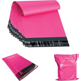 50 X AMD Nexus 10 x 14 Inch Self-Seal Pink Mailing Bags, Tear Proof Postal Parcel Delivery Bags, Lightweight Flexible Envelopes