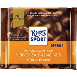 Ritter Sport Milk Chocolate with Honey Salt Almonds Bar, 3.5 Ounce (Pack of 11)
