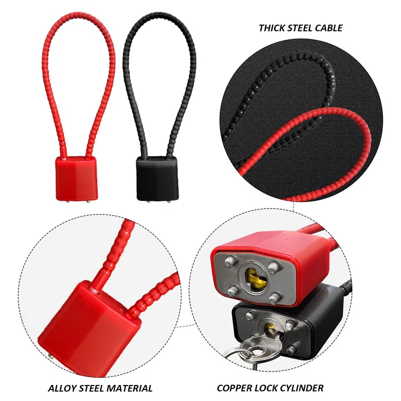 2 Padlocks with Keys, Long Shackle Padlocks, Adjustable Malleable Wire