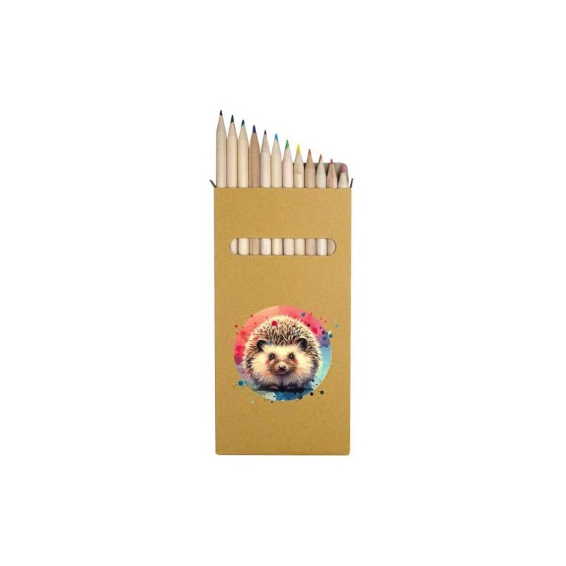 Azeeda 12 x 'Colourful Hedgehog' Long 178mm Coloured Pencils/Pencil Set