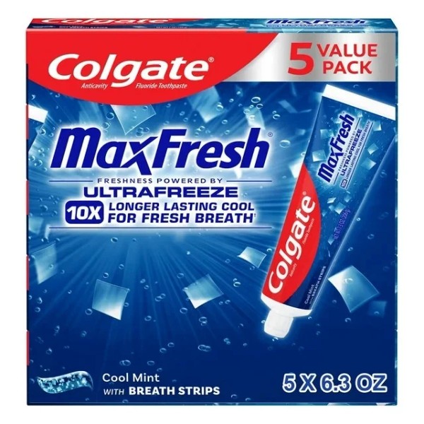 Colgate 5 PK Colgate MaxFresh Toothpaste with Mini Breath Strips