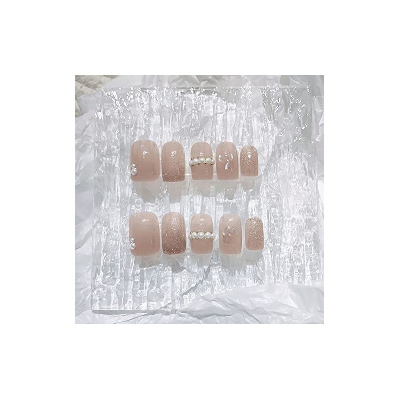 24 Piece Set Nail Tips, Nude Color, Gorgeous Glitter, Coming