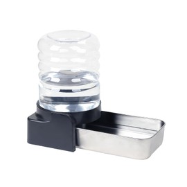 PAKEWAY Automatic 1 Gal/3.8L Pet Waterer,Gravity Stainless Steel Water Dispenser, Large Capacity Water Feeder for Cats and Small and Medium -Sized Dogs