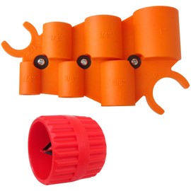 1/4'' - 1'' Depth Gauge and Pipe Deburring Tool Kit, 1/8'' to 1-5/8'' Inner Outer Reamer Pipe Tubing Chamfer Tool for PVC PPR Brass CPVC PE-RT Aluminum Update by Bedaily