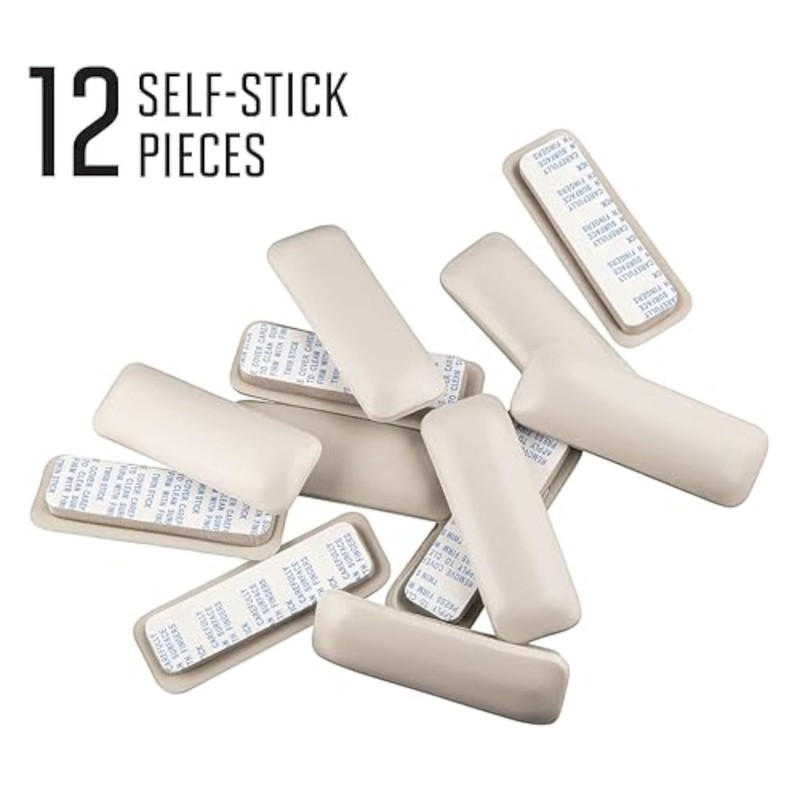 Softtouch 2.87 x 0.87 Inch Rectangle Plastic Self-Stick Furniture Sliders