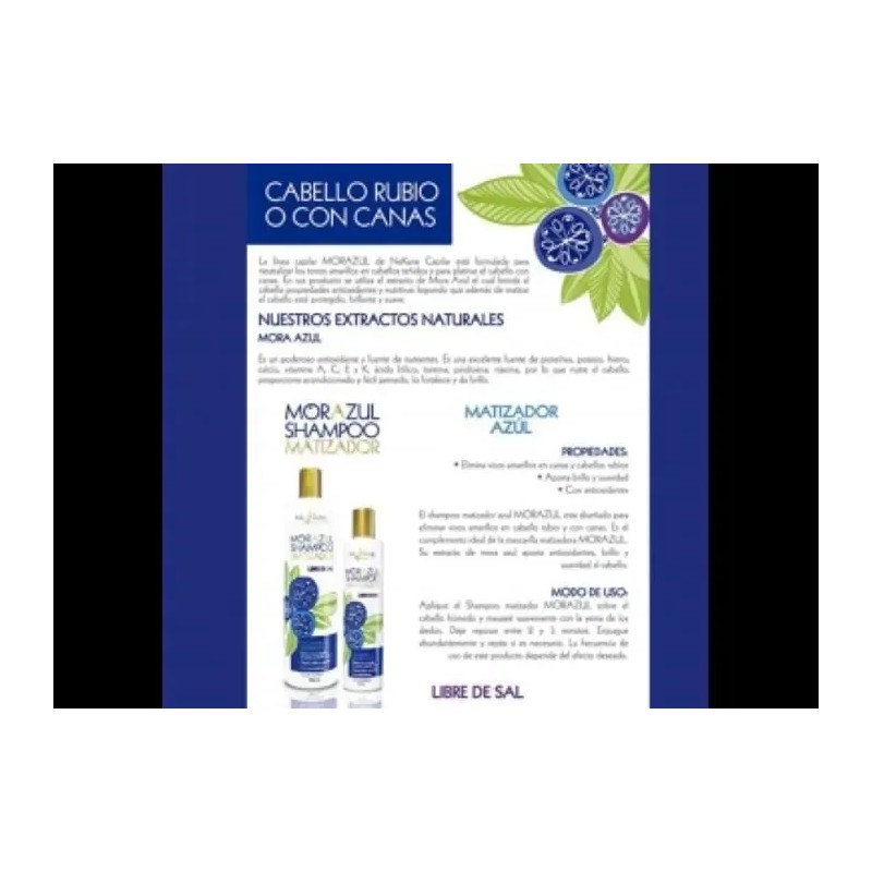 Shampoo Matizador Rubios Canas Mora Azul Nekane 300ml