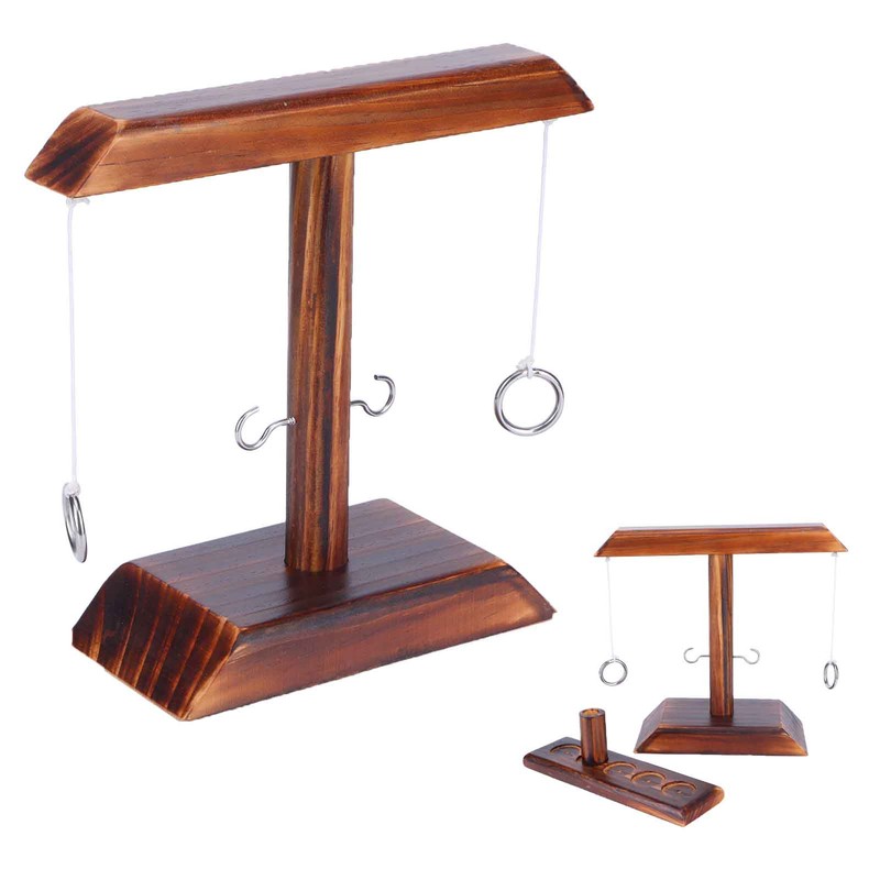 Throwing Game Set Wooden Hook Shot Toy Interactive Games for