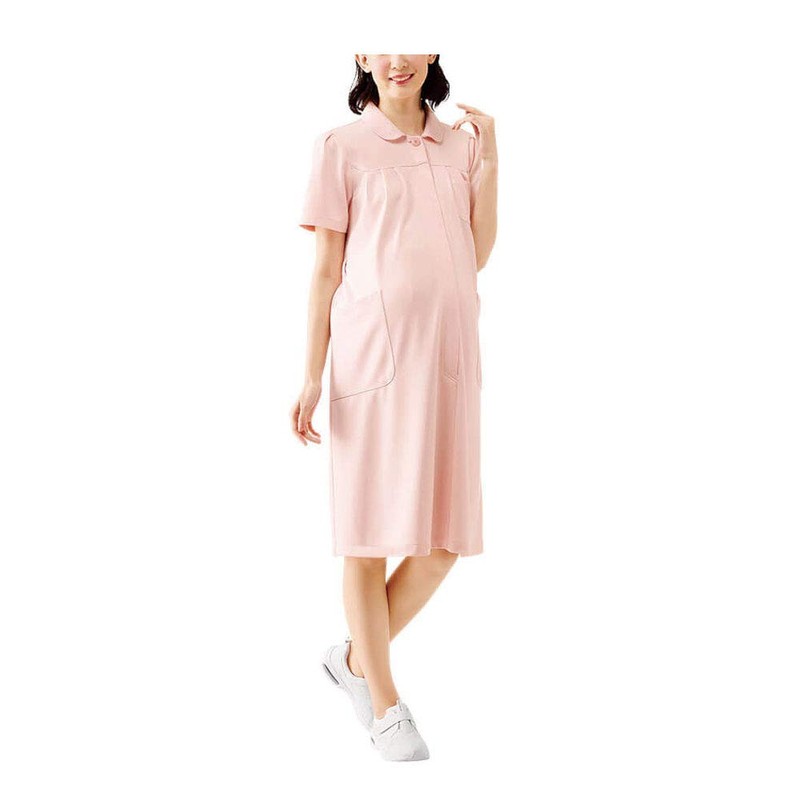 Nursley Maternity Active Dress, Stretch, Non-See-through, Lab Coat Nursing, white