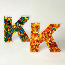 Fillable Alphabet Acrylic Tray Acrylic Alphabet Candy Jar Reusable Party Deli Jar Magnetic Lid Design 10in Sealed Acrylic Box (M)