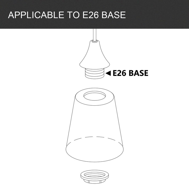 MIAOMEIO Fixture Replacement Frosted Glass Shade, E26 Base with 1-5/8"