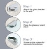 Mooche 4 Pack Glass Shelf Bracket Adjustable, Wall Mounted Zinc