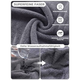 Bibykivn Bathrobe for Dogs, Microfibre Dog Bathrobe, Adjustable Collar with Velcro Closure, Quick Drying, Bath Towel for Large, Medium, Small Dogs/Cats (Grey, M)