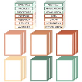 Trandraft 24 Sheets Science Fair Board Supplies 18 Self Adhesive Presentation Science Subtitles 6 Science Fair Project Titles Science Fair Board Sticker for School Office Supplies (Boho Color)