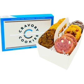 The Cravory: Freshly Baked Cookies - Adventurous Mix Variety Pack - 12 cookies, 2.0 oz. each - Assorted Flavors - Baked Fresh - Gourmet Dessert, Snack or Baked Goods - Individually Wrapped