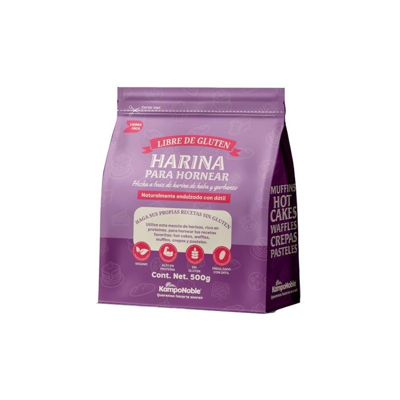 KampoNoble Harina para Hornear sin Gluten y Endulzada con Dátil