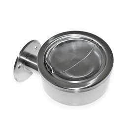 TAMLED Wall Ashtray with Folding Mechanism for Wall Mounting Two Piece Ash Tray in Elegant Stainless Steel Design