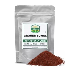 Ferme Spices Pure 100% Ground Sumac Spice, No Salt, No GMO, No Irradiation, Sumac Seasoning - 16 oz