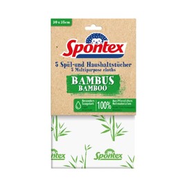 Spontex Flushing and Cleaning Cloths Bamboo Pack of 5