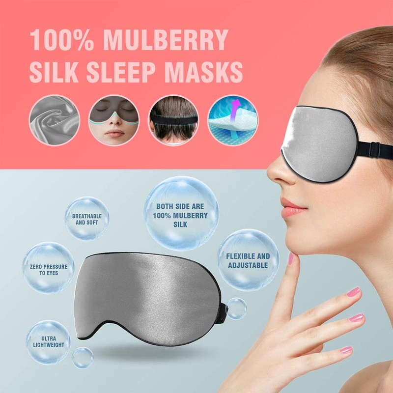 Sleep Mask, Super Soft Eye Masks with Adjustable Strap, Lightweight